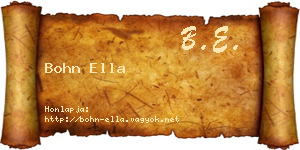 Bohn Ella névjegykártya